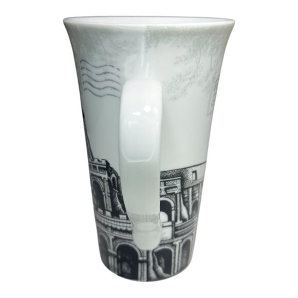 222 Fifth World Traveler Rome Italy Mug Porcelain Black & White 12 Oz - Picture 6 of 9